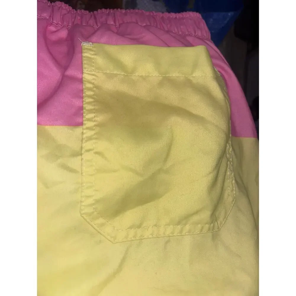 Buc-ee's Mens Pastel Swim Shorts 2XL Tie Waist Logo Beachy